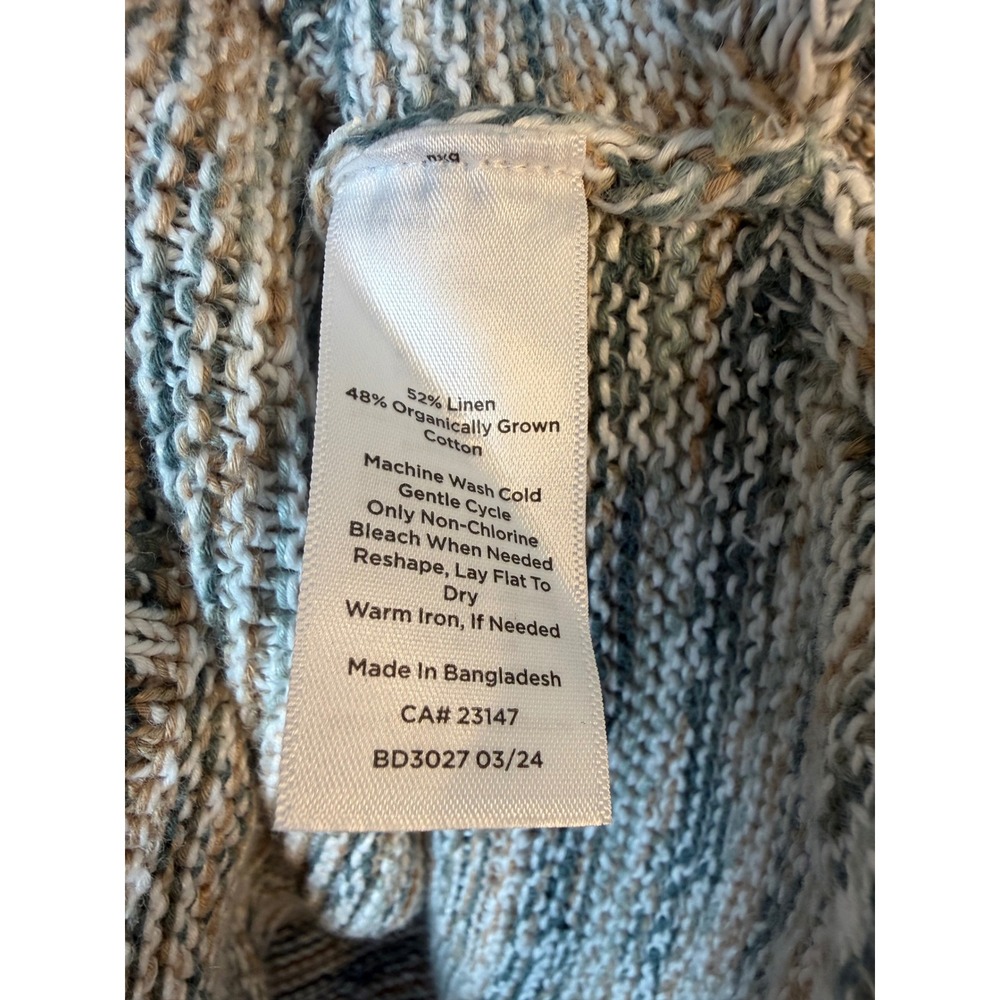 Haven Well Within Women XL Linen Organic Cotton Space Dye Short Sleeve Polo Top - Picture 4 of 5